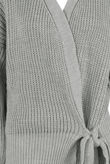 Grey Cable Knit Tie Up Robe Cardigan