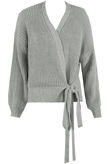 Grey Cable Knit Tie Up Robe Cardigan