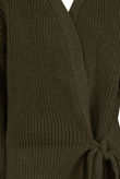 Khaki Cable Knit Tie Up Robe Cardigan
