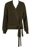 Khaki Cable Knit Tie Up Robe Cardigan