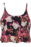 Navy Floral Print Chiffon Cropped Cami