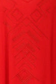 Red Front Textured Criss Cross Back Tops