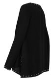 Black Studded Detail Long Sleeve Tops
