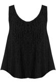 Black Lace Textured Sleeveless Top