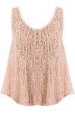 Pink Lace Textured Sleeveless Top