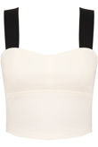 White Cut Out Back Crop Top
