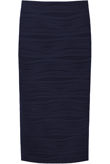 Wavy Rib Midi Skirt In Navy