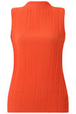 Orange High Neck Frill Tops