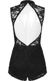 Black Lace Intricate Open Back Playsuit