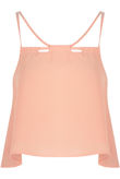 Pink Front Cut Out Crop Tops
