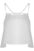 White Front Cut Out Crop Tops