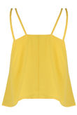 Yellow Front Cut Out Crop Tops