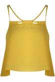 Yellow Front Cut Out Crop Tops