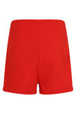 Red Button Trim Zip Up Shorts 