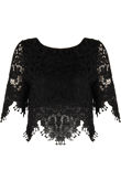 Black Crochet Lace Border Crop Top