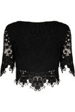 Black Crochet Lace Border Crop Top