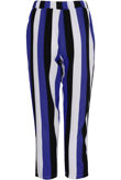 Blue Bold Stripe Cropped Trousers