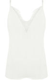 Lace Plunge Neck Deep Back Cami White