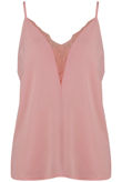 Rose Lace Plunge Neck Deep Back Cami 