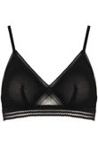 Black Mesh Crossover Lace Border Bralet
