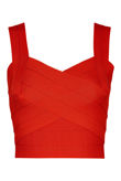 Bandage Cross Front Crop Top In Red
