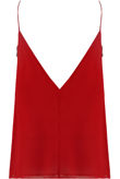 Red Crochet Lace Trim Cami Tops