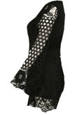 Floral Crochet Lined Playsuit in Black