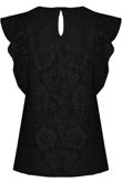 Black Floral Lace Crochet Layered Sleeve Crop Tops
