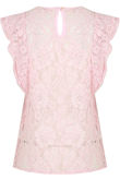 Pink Floral Lace Crochet Layered Sleeve Crop Tops