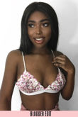 Floral Scallop Edge Bra In White