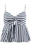 Navy Stripes Wrap Knot Cami