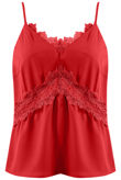 Red Lace Trim Cami