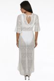 White Crochet Lace Overlay Maxi Dress