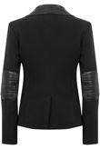 Black PVC Collar Smart Tailored Blazer