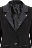 Black PVC Collar Smart Tailored Blazer