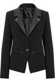 Black PVC Collar Smart Tailored Blazer