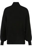 Black Frill Trim Mock Neck Jumper