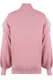 Frill Trim Mock Neck Jumper