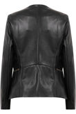 Black PU Waterfall Blazer