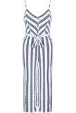 Striped Front Button Up Jumpsuit 