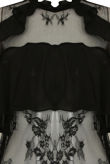 Black Floral Mesh Layered Tops
