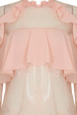 Pink Floral Mesh Layered Tops