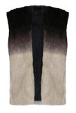 Black & Cream Two Tone Fur Body Gilet 