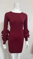 Wine Soft Knit Jumper Dress