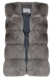 Grey Layer Fur Open Gilet