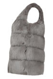 Grey Layer Fur Open Gilet