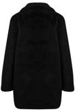 Black Bright Soft Faux Fur Overcoats 