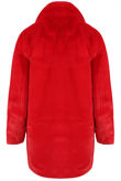 Red Bright Soft Faux Fur Overcoats 