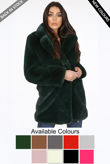 Black Bright Soft Faux Fur Overcoats 