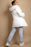 White Parka Coat with Fur Hood & Cuffs 